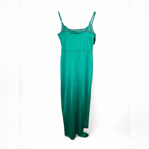 Asos Emerald Green Spaghetti Strap Satiny Corset Evening Dress, Women Size 6 - Picture 5 of 9